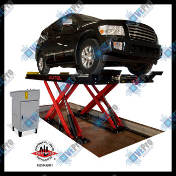 Autel Alignment 14K Scissor Lift - 14,000 lbs Capacity with Jacking Beams and Air Tire Inflation Kit